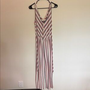 Caution To The Wind Striped Jumpsuit - Red, Blue, White